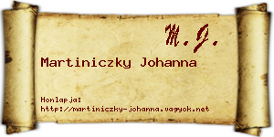 Martiniczky Johanna névjegykártya